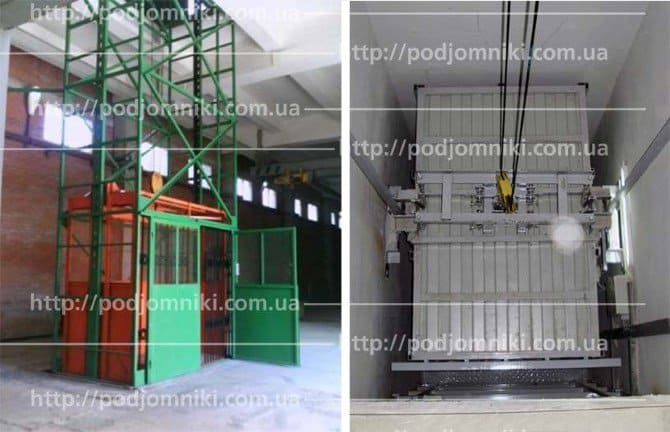подъемник шахтного типа